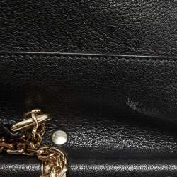 مملوكة مسبقًا Roberto Cavalli Black Leather Zip Detail Chain Shoulder Bag