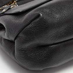 مملوكة مسبقًا Roberto Cavalli Black Leather Zip Detail Chain Shoulder Bag