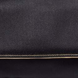 مملوكة مسبقًا Roberto Cavalli Black Satin Serpent Bracelet Clutch