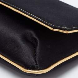 مملوكة مسبقًا Roberto Cavalli Black Satin Serpent Bracelet Clutch