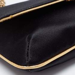 مملوكة مسبقًا Roberto Cavalli Black Satin Serpent Bracelet Clutch