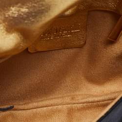 مملوكة مسبقًا Roberto Cavalli Black Satin Serpent Bracelet Clutch