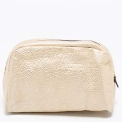 Pre Owned Roberto Cavalli Metallic Leather Pouch