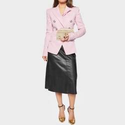 Pre Owned Roberto Cavalli Metallic Leather Pouch