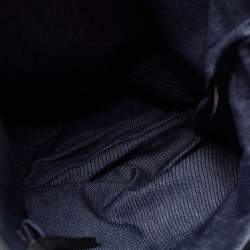 Roberto Cavalli Navy Blue Denim Studded Logo Tote