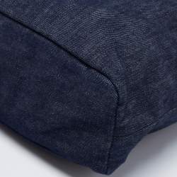 Roberto Cavalli Navy Blue Denim Studded Logo Tote
