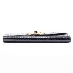 Pre Owned Roberto Cavalli Black Python Wallet On Chain