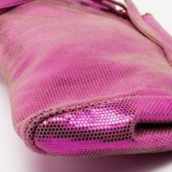 Pre Owned Roberto Cavalli Metallic Pink Frame Clutch