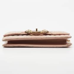 Pre Owned Roberto Cavalli Pink Quilted Leather Flap Shoulder Bag