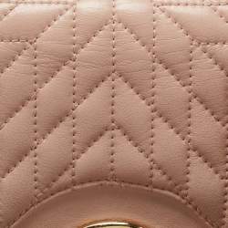 Pre Owned Roberto Cavalli Pink Quilted Leather Flap Shoulder Bag