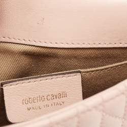 Pre Owned Roberto Cavalli Pink Quilted Leather Flap Shoulder Bag