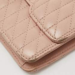 Pre Owned Roberto Cavalli Pink Quilted Leather Flap Shoulder Bag
