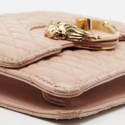 Pre Owned Roberto Cavalli Pink Quilted Leather Flap Shoulder Bag