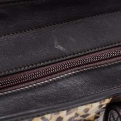 Pre Owned Roberto Cavalli Beige/Black  Printed Coated Canvas And Leather Tote