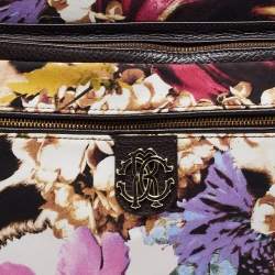 Roberto Cavalli Multicolor Floral Print Fabric and Leather Tote