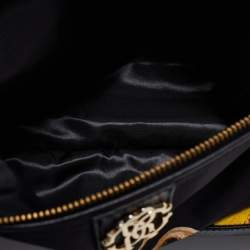 Roberto Cavalli Multicolor Floral Print Fabric and Leather Tote