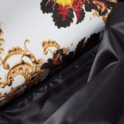 Roberto Cavalli Multicolor Floral Print Fabric and Leather Tote