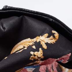 Roberto Cavalli Multicolor Floral Print Fabric and Leather Tote