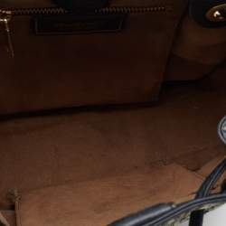 Pre Owned Roberto Cavalli Black/Cream Snakeskin Leather Bucket Bag