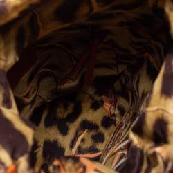 Pre Owned Roberto Cavalli Red Leather Bucket Bag