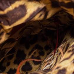 Pre Owned Roberto Cavalli Red Leather Bucket Bag