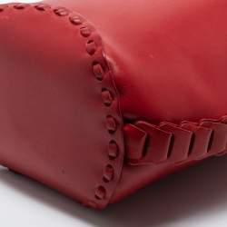 Pre Owned Roberto Cavalli Red Leather Bucket Bag