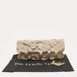 Pre Owned Roberto Cavalli Lilac/Beige Patchwork Flap Clutch