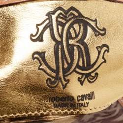 Pre Owned Roberto Cavalli Multicolor Python and Canvas Tassel Shoulder Bag