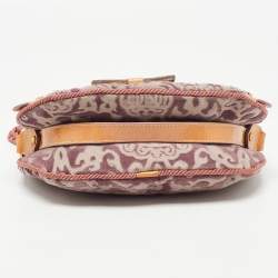Pre Owned Roberto Cavalli Multicolor Python and Canvas Tassel Shoulder Bag