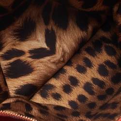 Pre Owned Roberto Cavalli Orange Leather Zip Wristlet Pouch