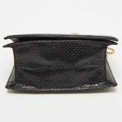 Pre Owned Roberto Cavalli Black Watersnake Leather Serpente Frame Chain Bag