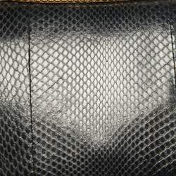 Pre Owned Roberto Cavalli Black Watersnake Leather Serpente Frame Chain Bag