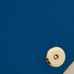 Pre Owned Roberto Cavalli Blue Satin and Leather Embellished Chain Clutch