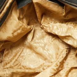 Roberto Cavalli Black Leather Zip Detail Duffle Bag