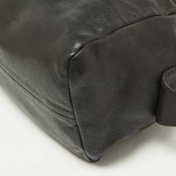 Roberto Cavalli Black Leather Zip Detail Duffle Bag