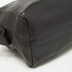 Roberto Cavalli Black Leather Zip Detail Duffle Bag