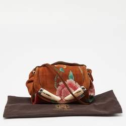 Pre Owned Roberto Cavalli Brown Suede Flap Crossbody Bag