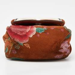 Pre Owned Roberto Cavalli Brown Suede Flap Crossbody Bag