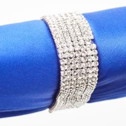 Pre Owned Roberto Cavalli Blue Satin Crystal Embellished Clutch