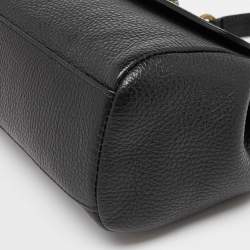 Roberto Cavalli Black Leather Serpente Top Handle Bag