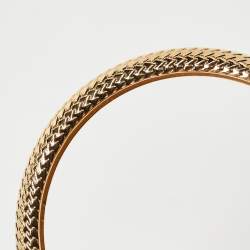 Pre Owned Roberto Cavalli Gold Shimmer Suede Ring Handle Clutch