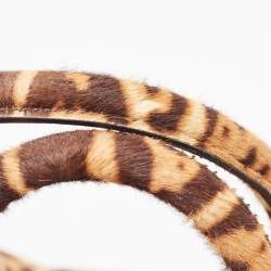 Roberto Cavalli Brown Leopard Print Calf Hair Tote