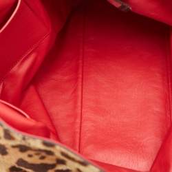 Roberto Cavalli Brown Leopard Print Calf Hair Tote