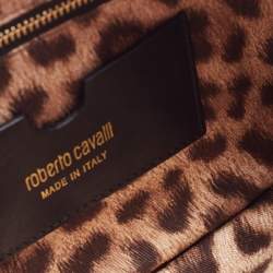 Pre Owned Roberto Cavalli Burgundy Python Flat Clutch Bag