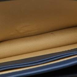 Pre Owned Roberto Cavalli Navy Blue Leather RC Monogram Flap Chain Bag