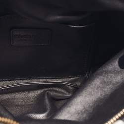 Pre Owned Roberto Cavalli Black Printed Satin Snake Embellished Foldover Clutch