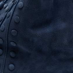 Pre Owned Roberto Cavalli Blue Suede Pebble Studded Tote