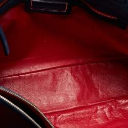 Pre Owned Roberto Cavalli Blue Suede Pebble Studded Tote