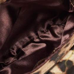 Pre Owned Roberto Cavalli Multicolor Printed Fabric and Leather Shoulder Bag