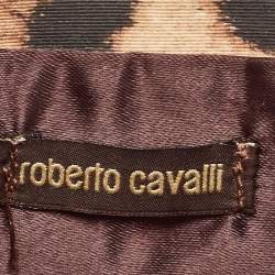 Pre Owned Roberto Cavalli Multicolor Printed Fabric and Leather Shoulder Bag
